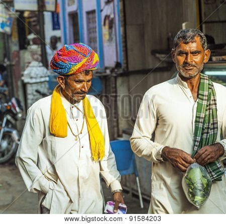 Men Bought Green Leaves At The Market