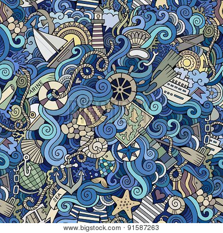 Seamless pattern sealife and marine