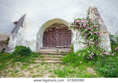 Fortified Church Entrace Gate At Viscri In Transylvania