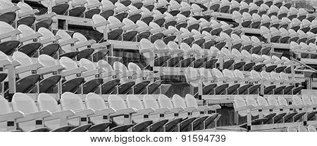 Gray Seats In The Stands Before The Sporting Event