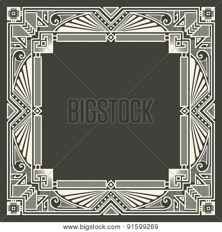 Vector floral and geometric monogram logo on dark gray background. Monogram design element.
