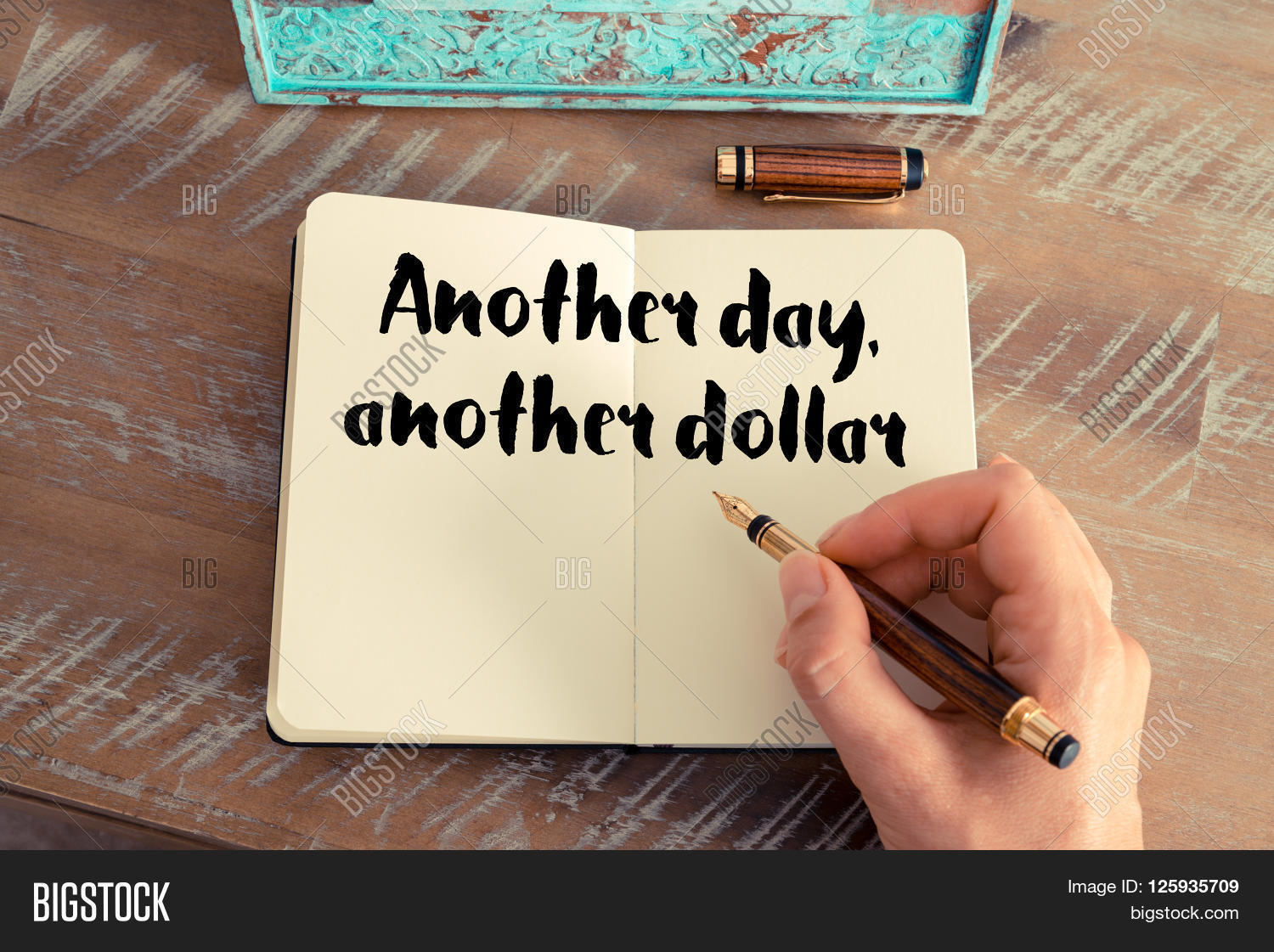 Another Day Another Dollar Quote Handwritten Quote Image & Photo (Free Trial) | Bigstock