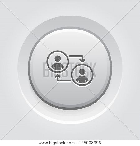 Retraining Icon. Business Concept. Grey Button Design