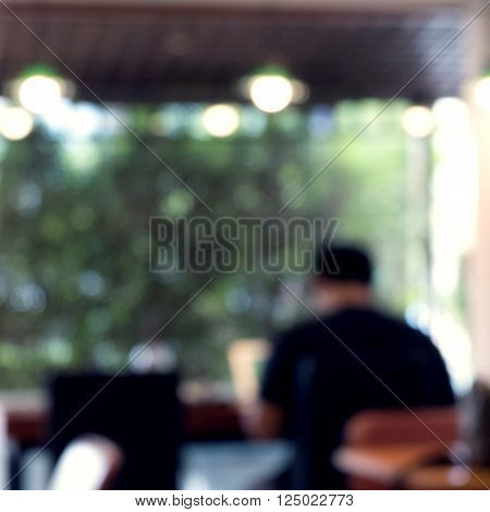 blurred background cafe coffee shop with people de-focused