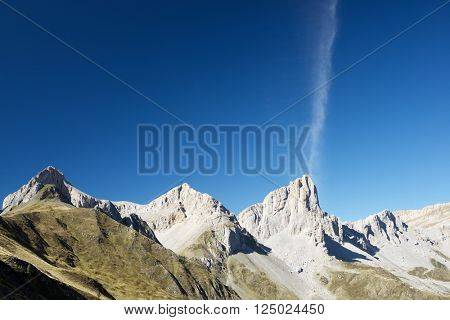 Aiguilles du Ansabere in Lescun Cirque. Aspe Valley, Pyrenees, France.