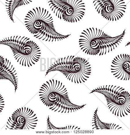 Seamless indian cucumbers pattern. Stock mehndi illustration for design