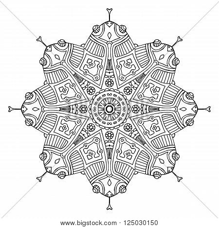 Floral mandala, white background,  vector illustrationFloral mandala, vector illustration