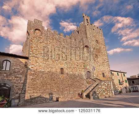 Rocca di Castellina in Chianti, medieval fortress in a village of the area famous for the wine Chianti, in province of Siena, Tuscany, Italy