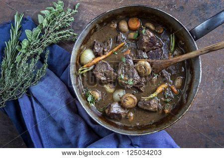 Boeuf Bourguignon in Casserole