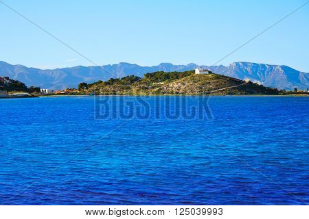 Cullera ermita church on the hill of wetlands in Valencia Spain