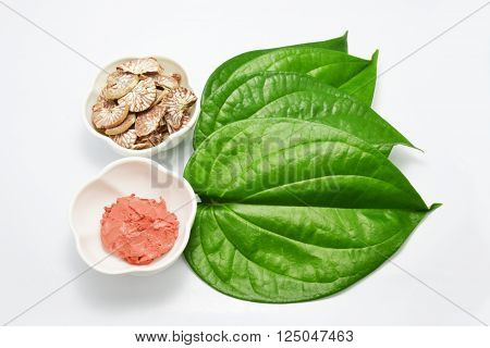 Thai set of old style gum and betel leaf