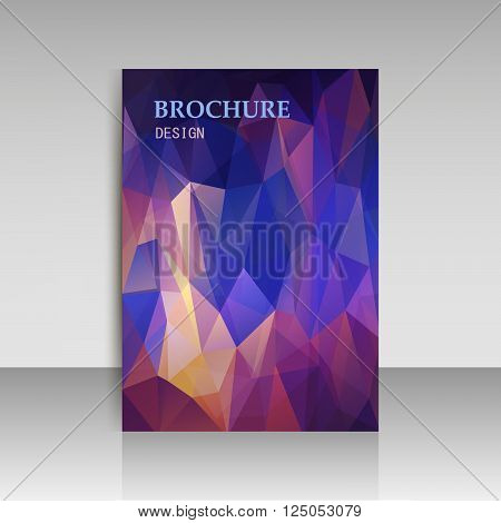 Abstract modern cover report brochure flyer design template with geometric triangular polygonal style. Vector eps10