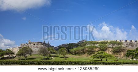 Panorama San Felipe Castle in Cartagena de Indias