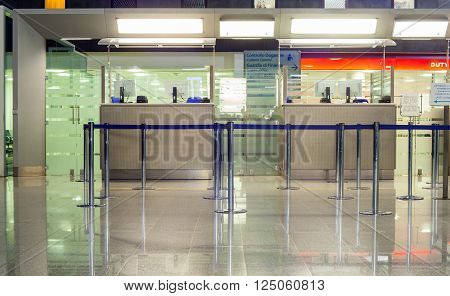CATANIA AIRPORT, ITALY - DECEMBER, 29: View of Boarding Gate of Catania airport on December 29, 2015