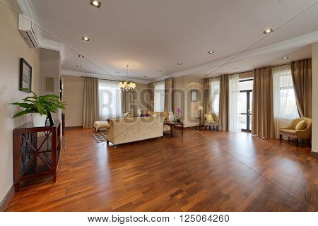 interior design living room in luxury country house