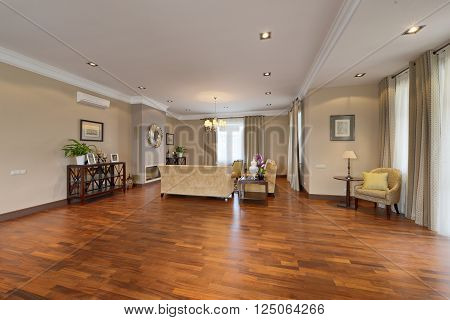 interior design living room in luxury country house