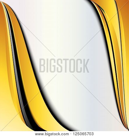 Yellow background curve line on black background space shadow overlap and dimension modern texture pattern for text and message website design