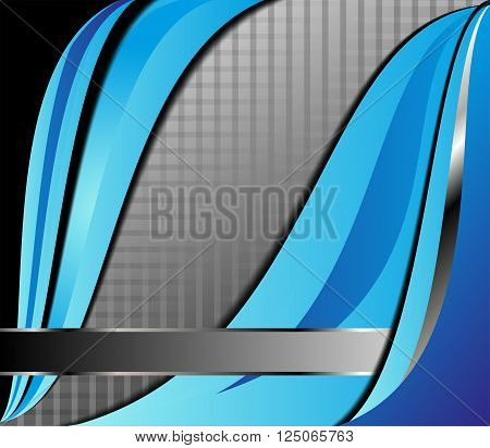 Blue background vector overlap dimension 3d graphic metal color message board for text and message design frame line shadow for modern web design eps10 infographic