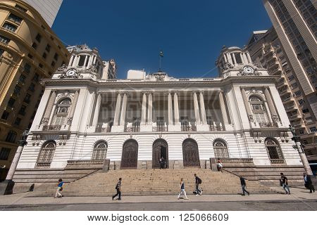 RIO DE JANEIRO, BRAZIL - MARCH 21, 2016: City Hall building in downtown Rio de Janeiro.
