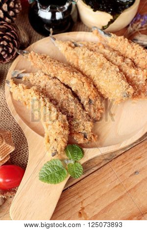 shishamo fried with sause is a delicious