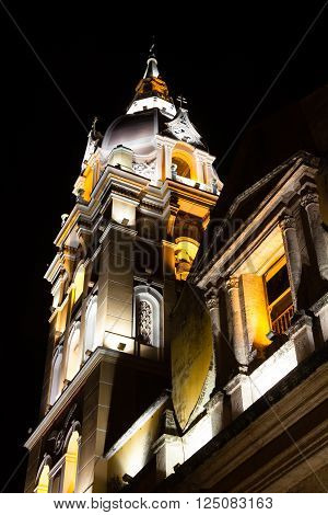 Metropolitan Cathedral Basilica of Saint Catherine of Alexandria at night