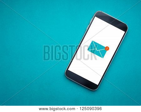 Close up of smartphone with Email app interface on screen