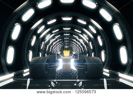 Hot Rod In Tunnel