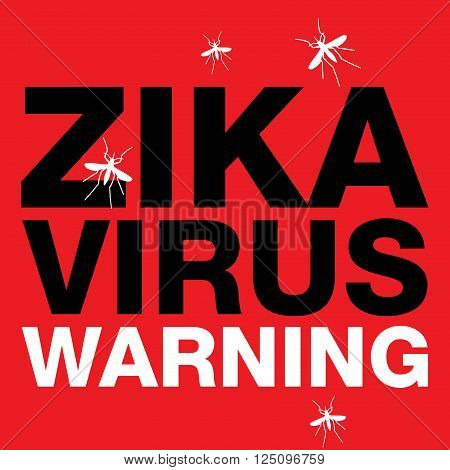 A Zika Virus warning with mosquito silhouettes. Vector EPS 10 available.