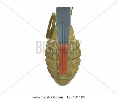 Mk2 grenade 3D illustration on white background isolated