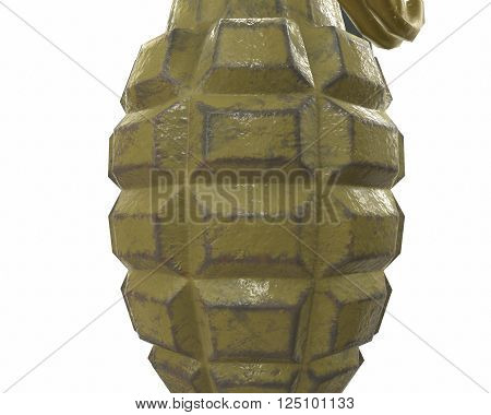Mk2 grenade 3D illustration on white background isolated