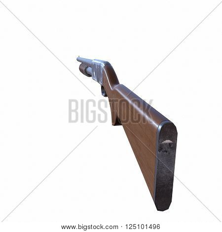 Ithaca old shotguns 3D illustration on white background isolated