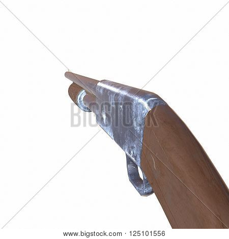Ithaca old shotguns 3D illustration on white background isolated