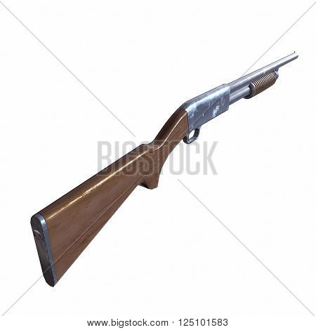 Ithaca old shotguns 3D illustration on white background isolated