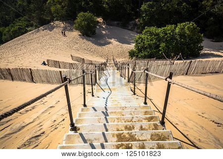 Dune du Pilat at 114 Metres the highest sand dune in Europe near Arcachon Gironde France Aquitaine