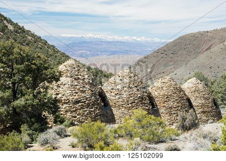 Charcoal Kilns with the Sierra Nevada in the background, Death Valley National Park.