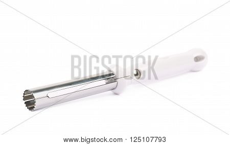 Cupcake corer tool for the core removal, isolated over the white background