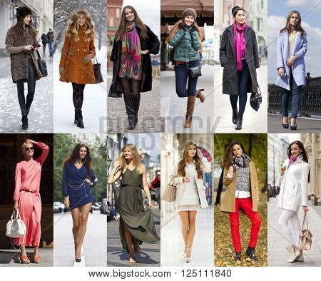 Seasons, twelve months. Twelve different women in seasonal clothes for each month of the year