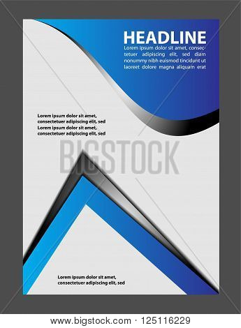 Brochure flyer background vector template design blue