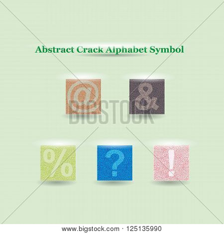 Modern Vector Crack Alphabet. Crack Font. Symbols Crack Letters. Modern crack pattern Lettering. Crack Alphabet