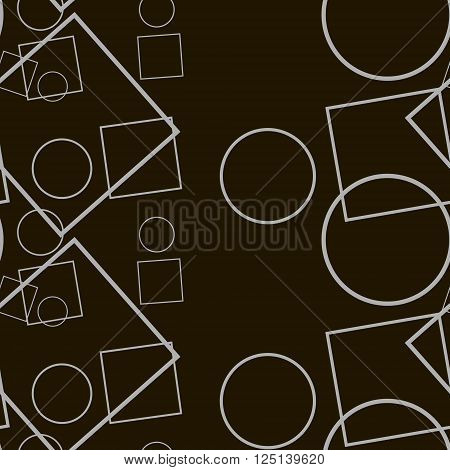 Black pattern template with rhombs circles, seamless contrast design.