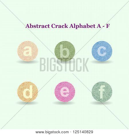 Modern Vector Crack Alphabet. Crack Font. ABC Crack Letters. Modern crack pattern Lettering. Crack Alphabet Lowercase