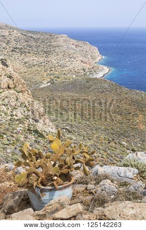 Balos Bay At Crete Island In Greece. Area Of Gramvousa.