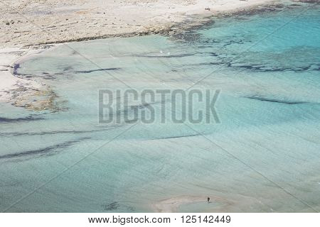 Balos Bay At Crete Island In Greece. Area Of Gramvousa.