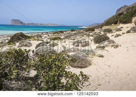Balos bay at Crete island in Greece. Area of Gramvousa.
