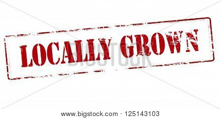 Rubber stamp with text locally grown inside vector illustration