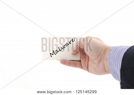 Malware text concept isolated over white background