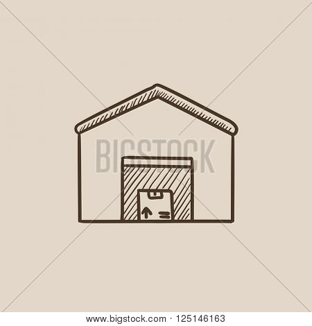 Warehouse sketch icon.
