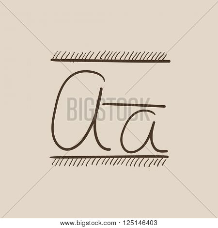Cursive letter a sketch icon.