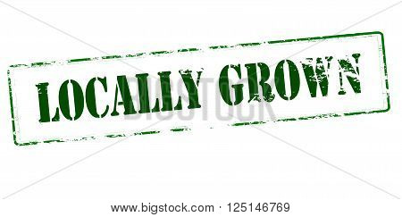 Rubber stamp with text locally grown inside vector illustration