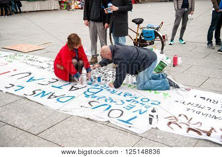 Public Placard Drawings In Place Kleber For Upcoming Protests